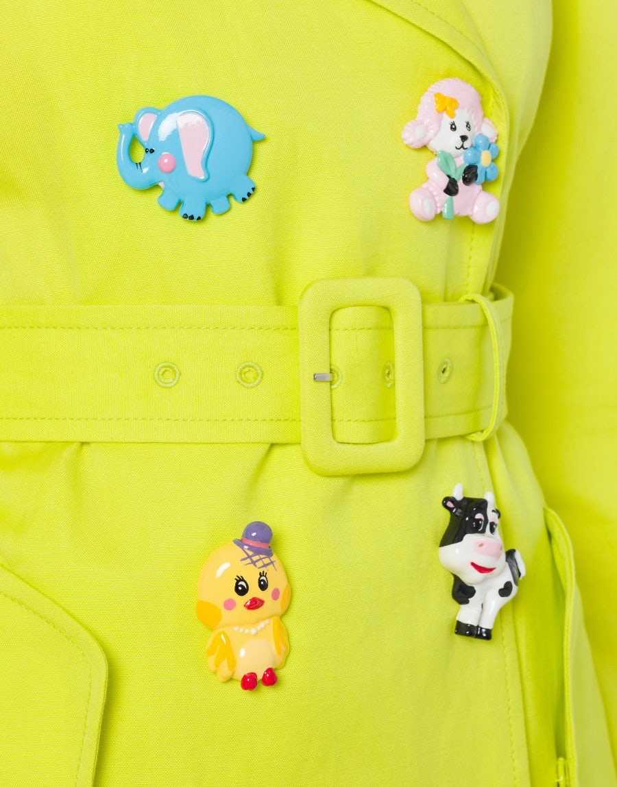 TOY BUTTONS MAT TRENCH COAT - 4
