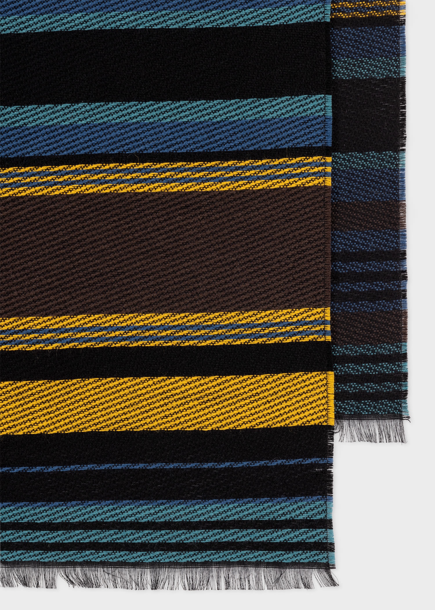 Blue and Yellow Stripe Scarf - 2