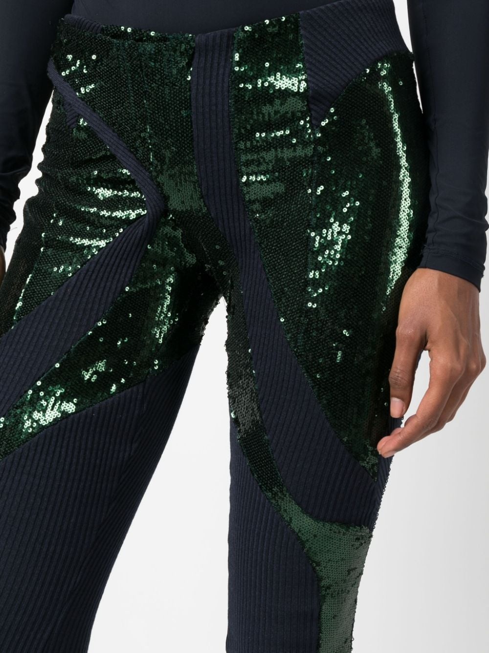 panelled sequin leggings - 5