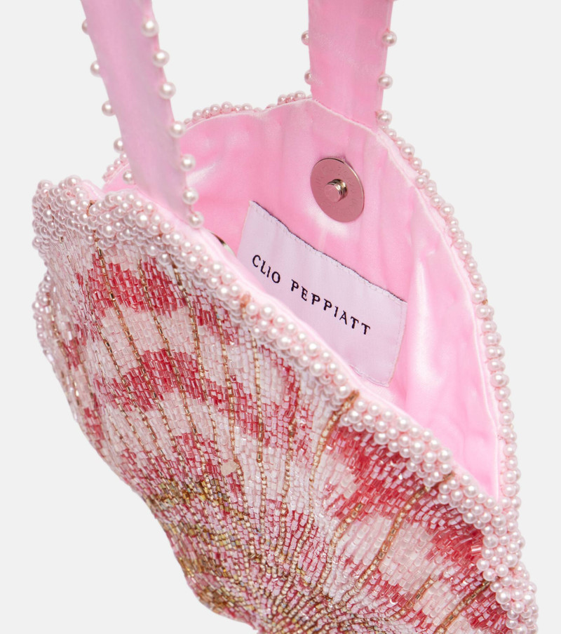 Seashell beaded satin clutch 3