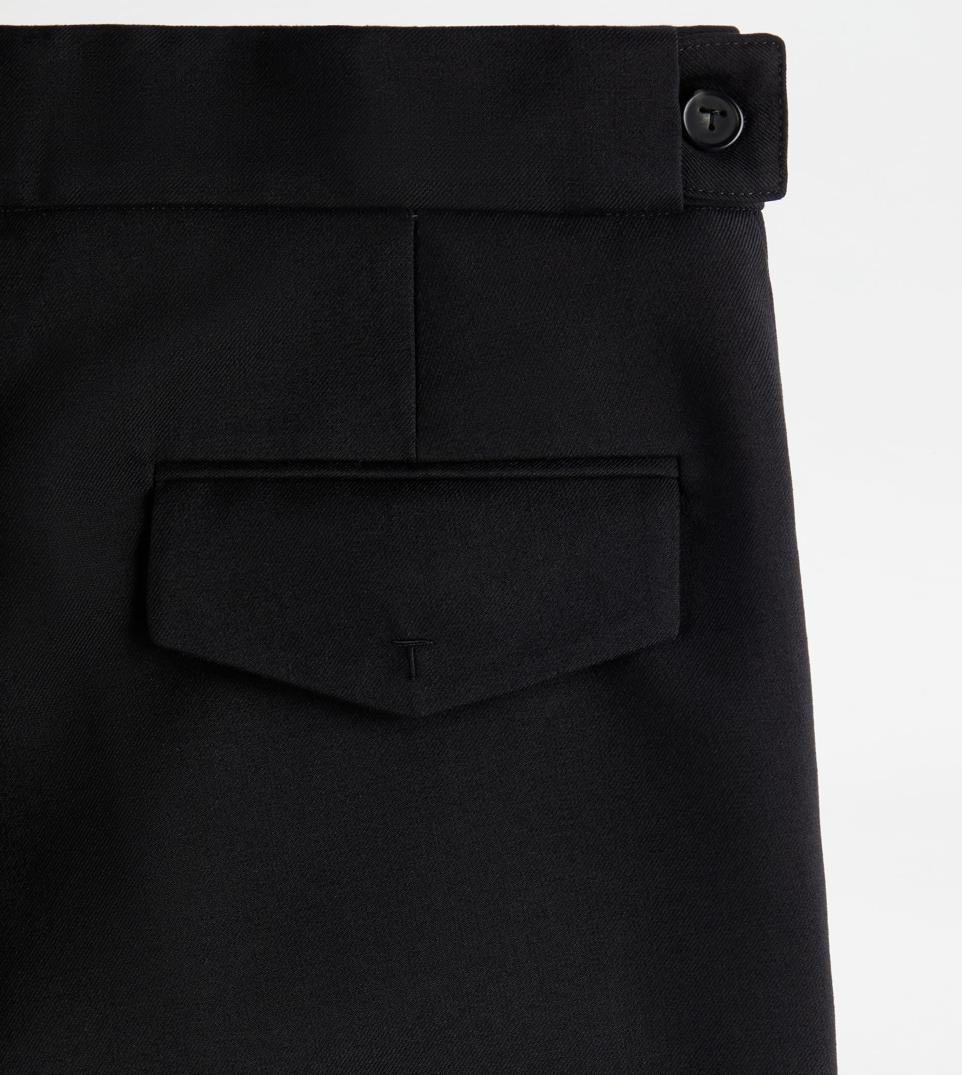 PANTS IN WOOL WITH TURN-UPS - BLACK - 3