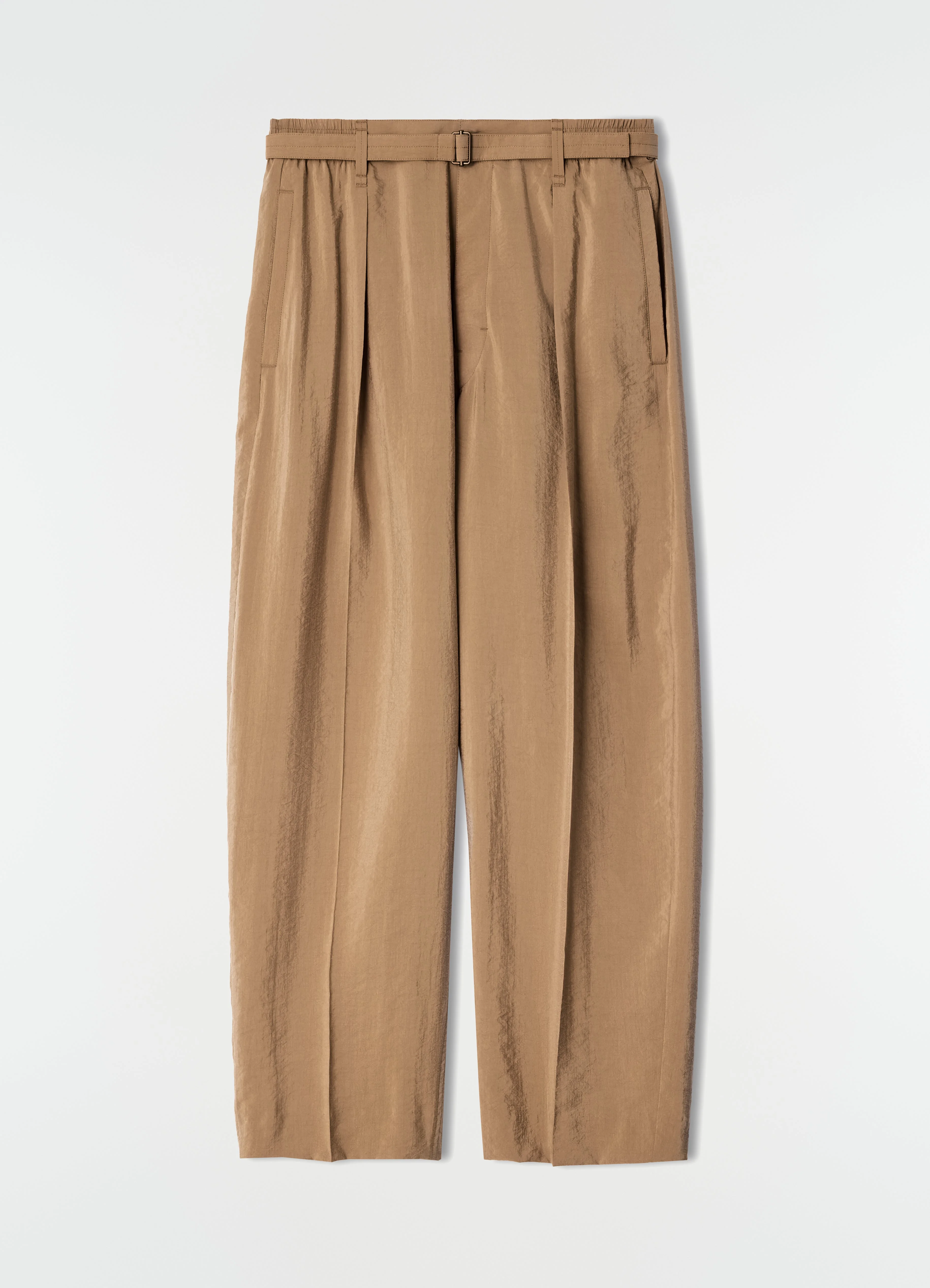 BELTED RELAXED PANTS IN DRY SILK - 1
