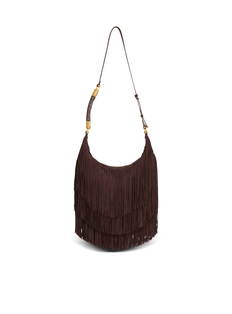 Ébène Hobo Large fringed suede bag 1