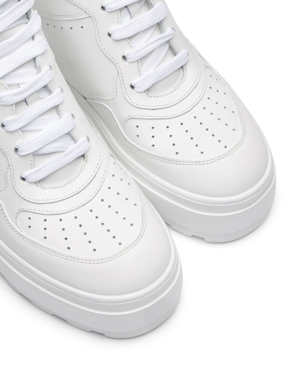 high-top leather sneakers - 5