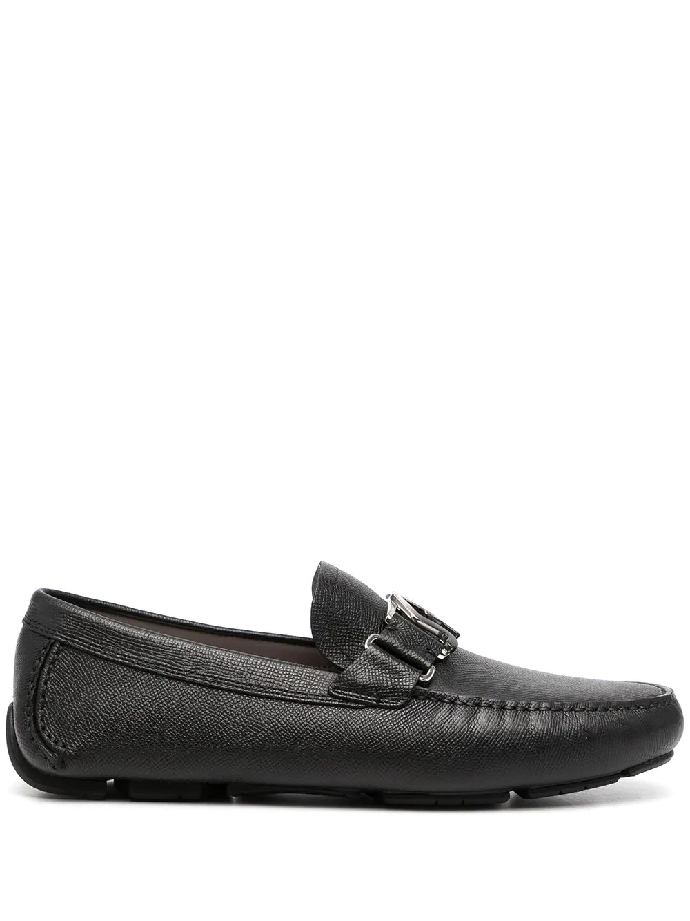 SF-buckle leather loafers - 1