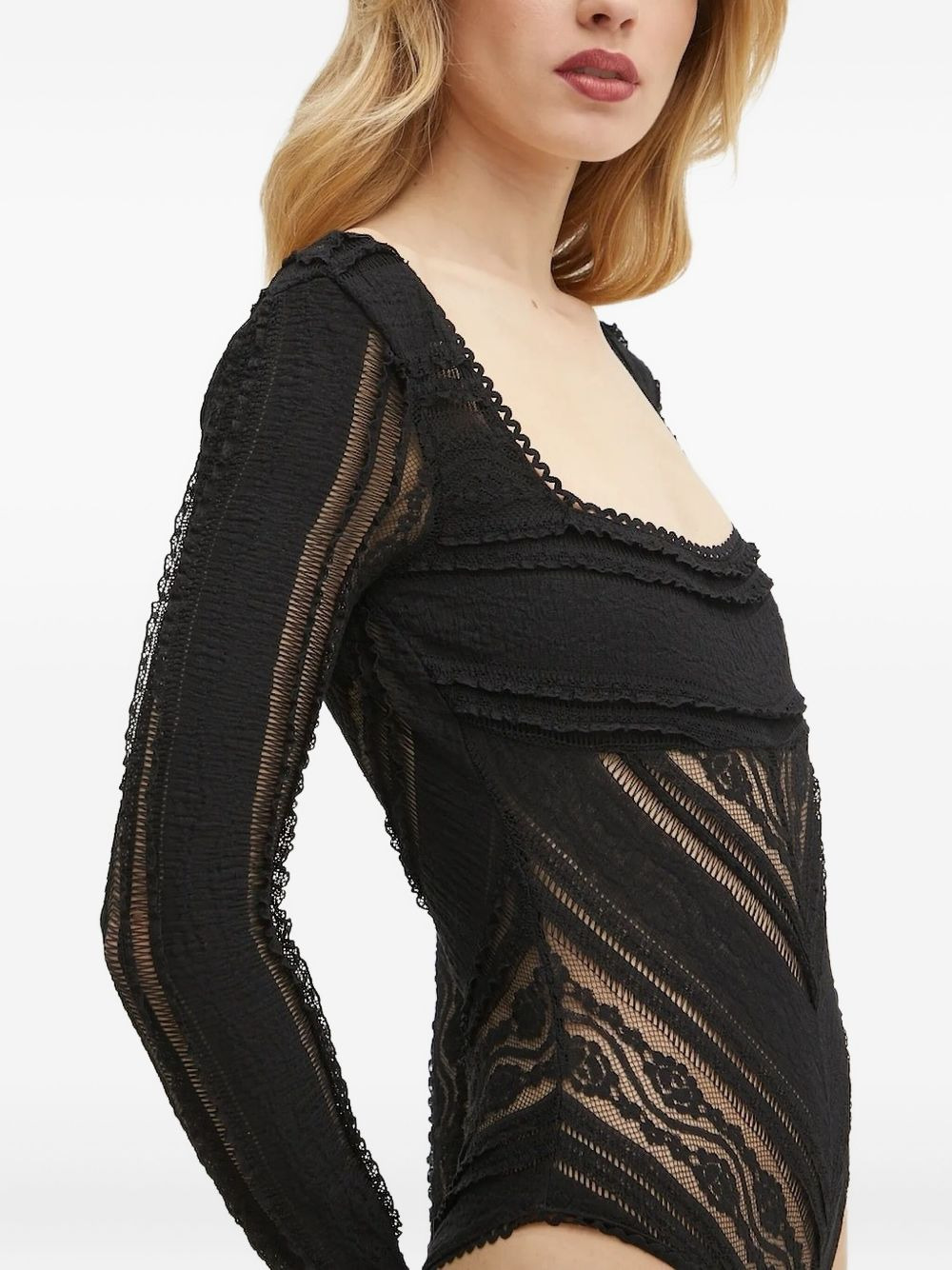 lace-panelled jumpsuit - 3