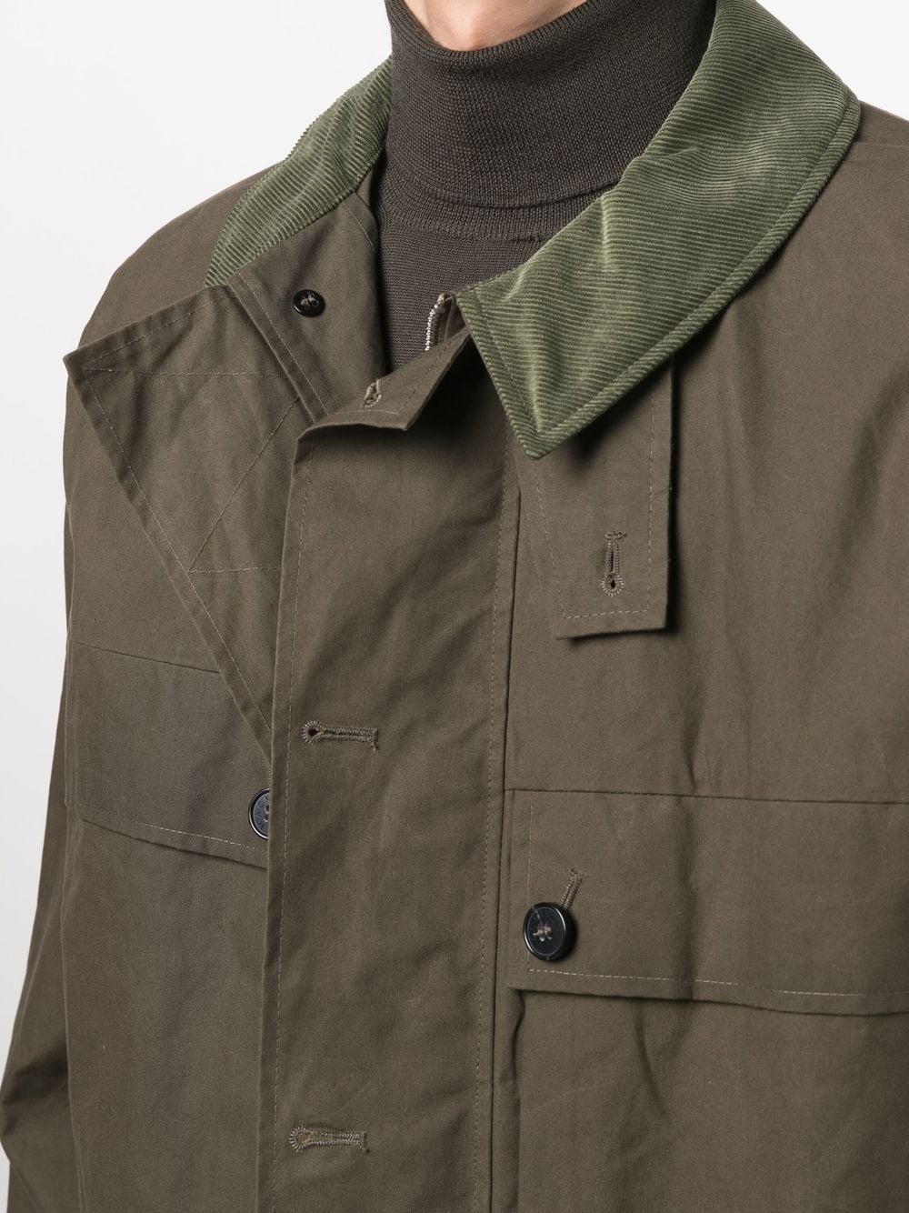 COUNTRY Khaki Brown Waxed Cotton Coat - 5