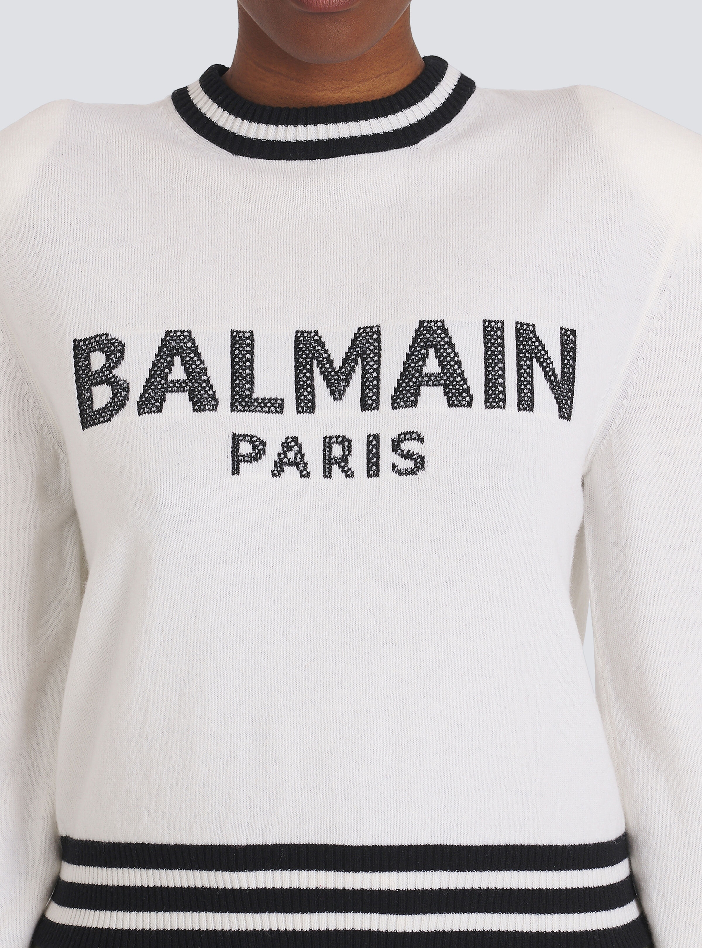 Cropped wool sweatshirt with Balmain logo - 7