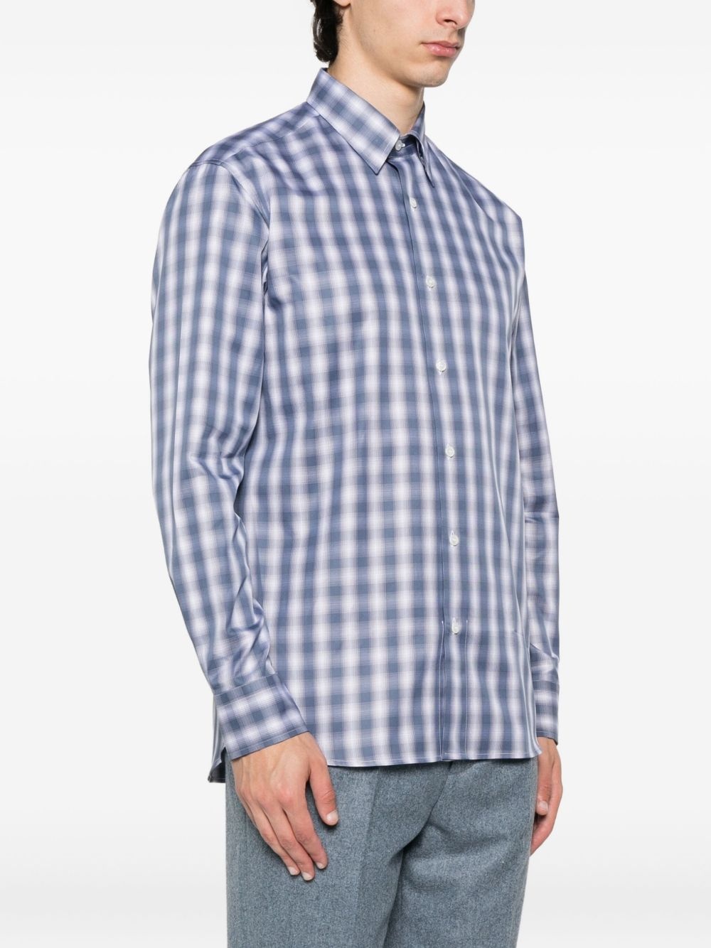 checked cotton shirt - 3