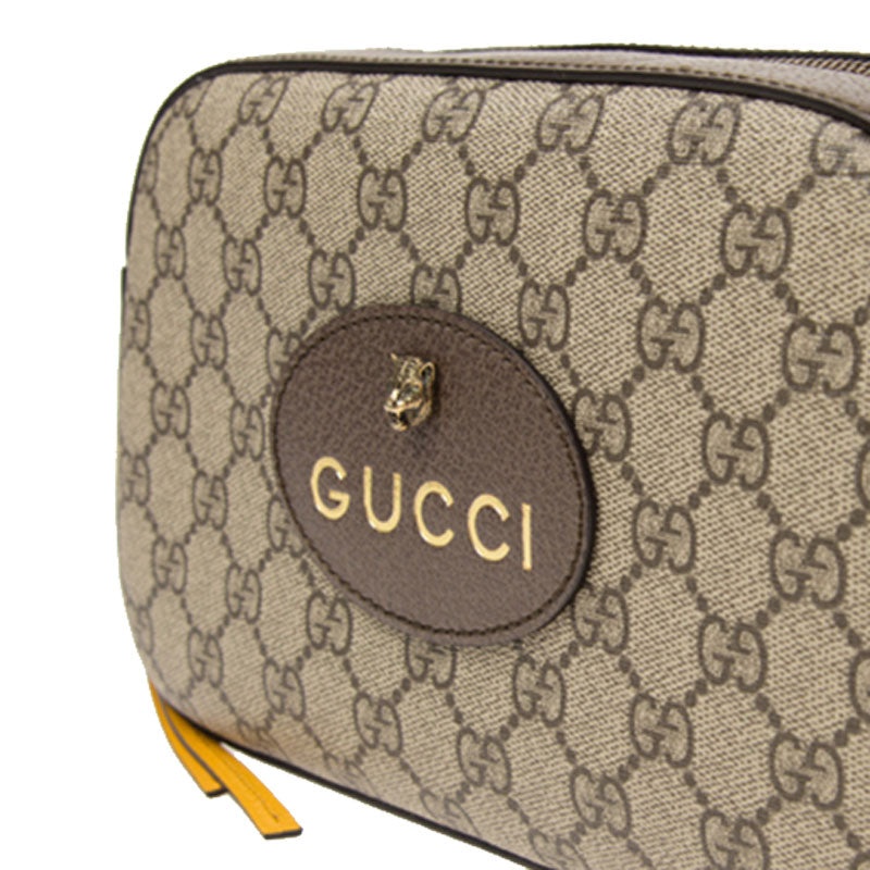 Gucci Neo Vintage Metallic Tiger Head Logo Stripe Webbing Shoulder Messenger Bag Unisex / / Brown /  - 8