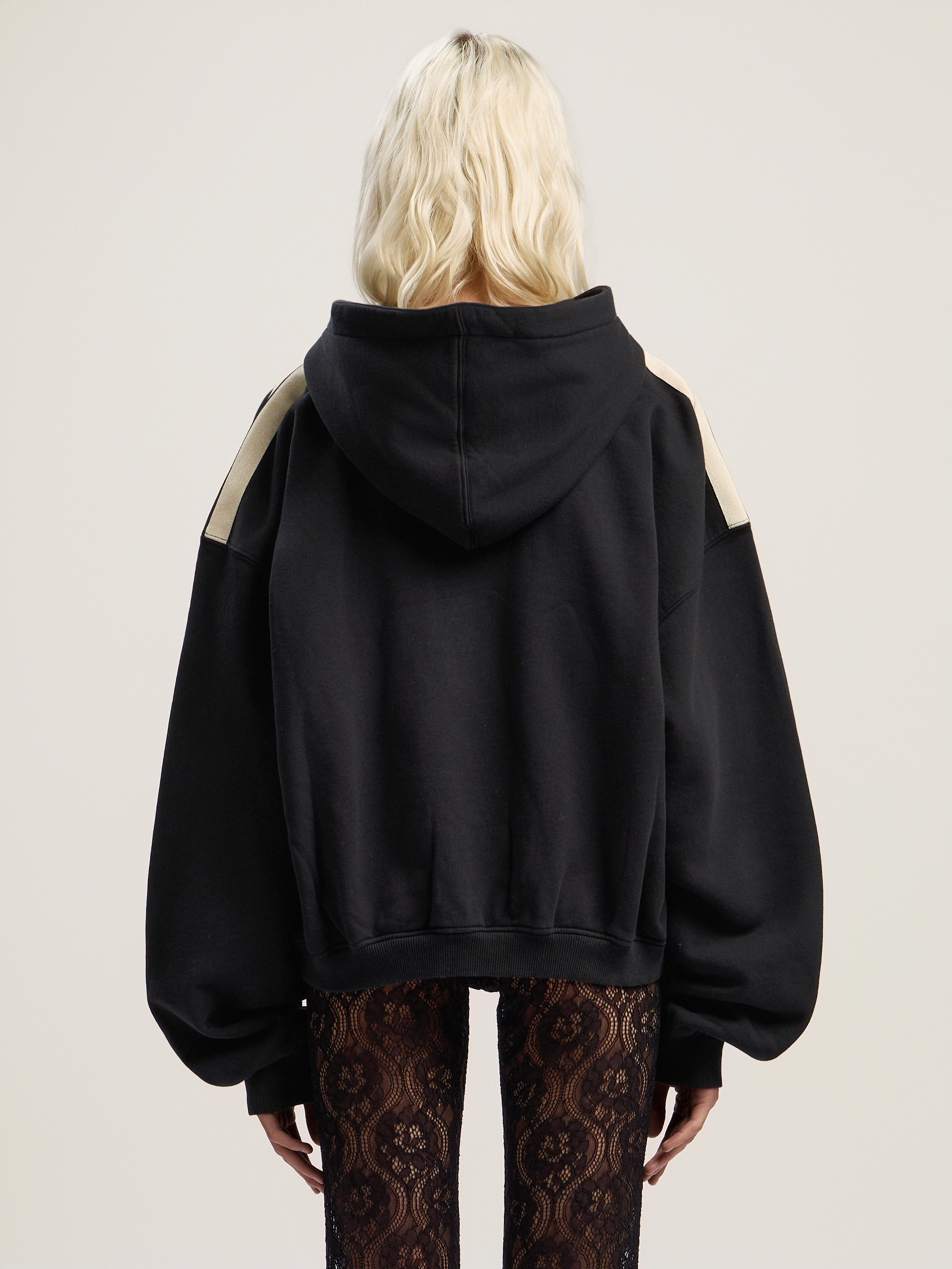 Curved Logo Track Crop Hoody - 4