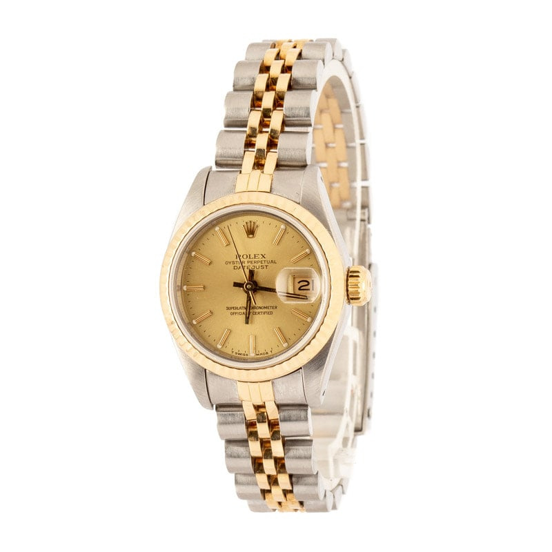 Ladies Rolex Datejust 69173 Champagne Index Dial - 2