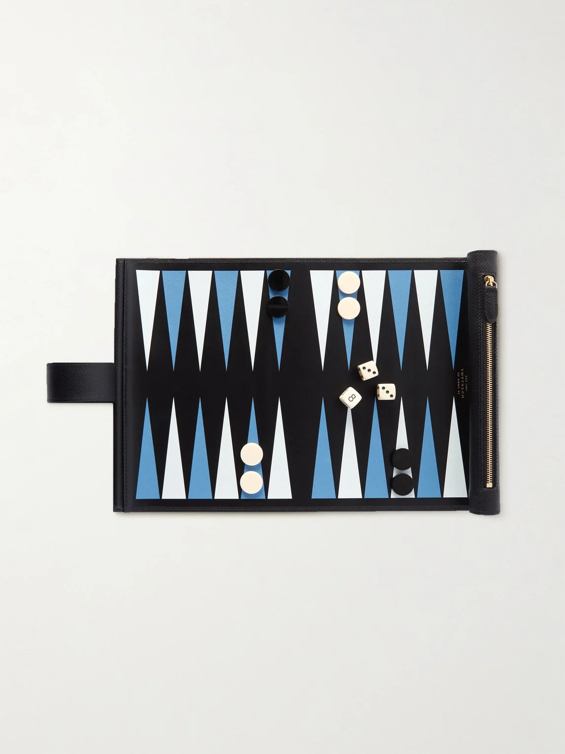 Travel Panama Cross-Grain Leather Backgammon Roll - 1
