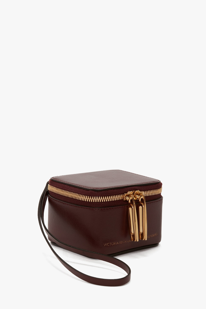 Victoria Beckham Micro Vanity Wristlet In Burgundy Leather outlook