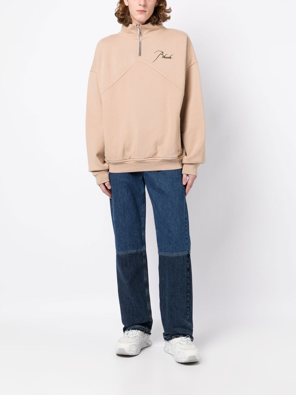 logo-embroidered high-neck sweatshirt - 2