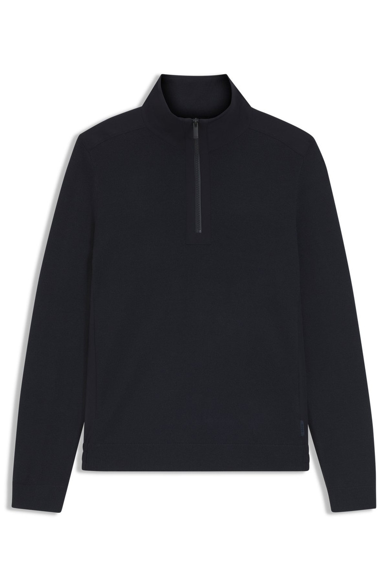 ZIP-NECK SWEATER WITH SOFTSHELL TRIMS 1