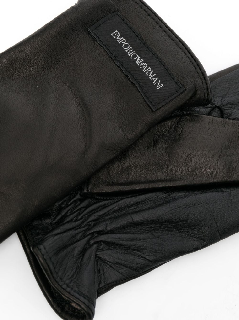 logo-patch leather gloves - 2