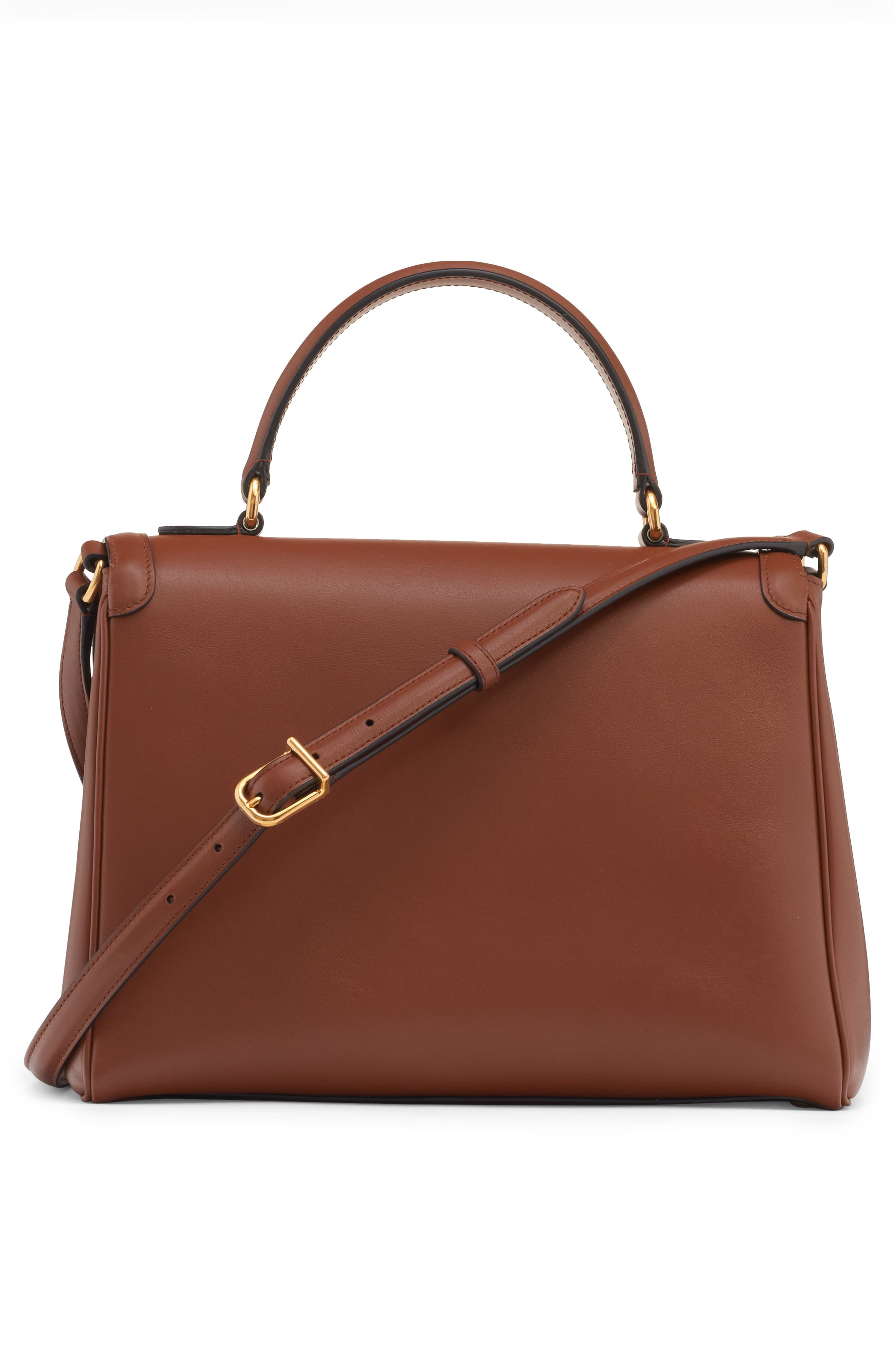 Valentino Garavani Large 9TO5 Leather Top Handle Bag in Tobacco at Nordstrom - 4