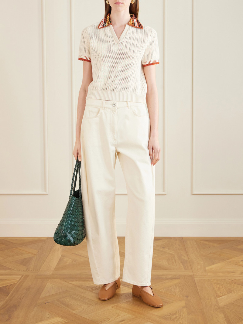ESCVDO Lauri Crocheted Cotton Polo Shirt outlook