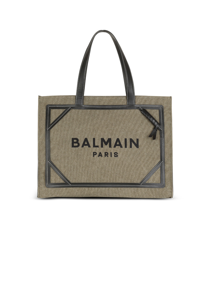 B-Army 42 canvas tote bag with leather details 1