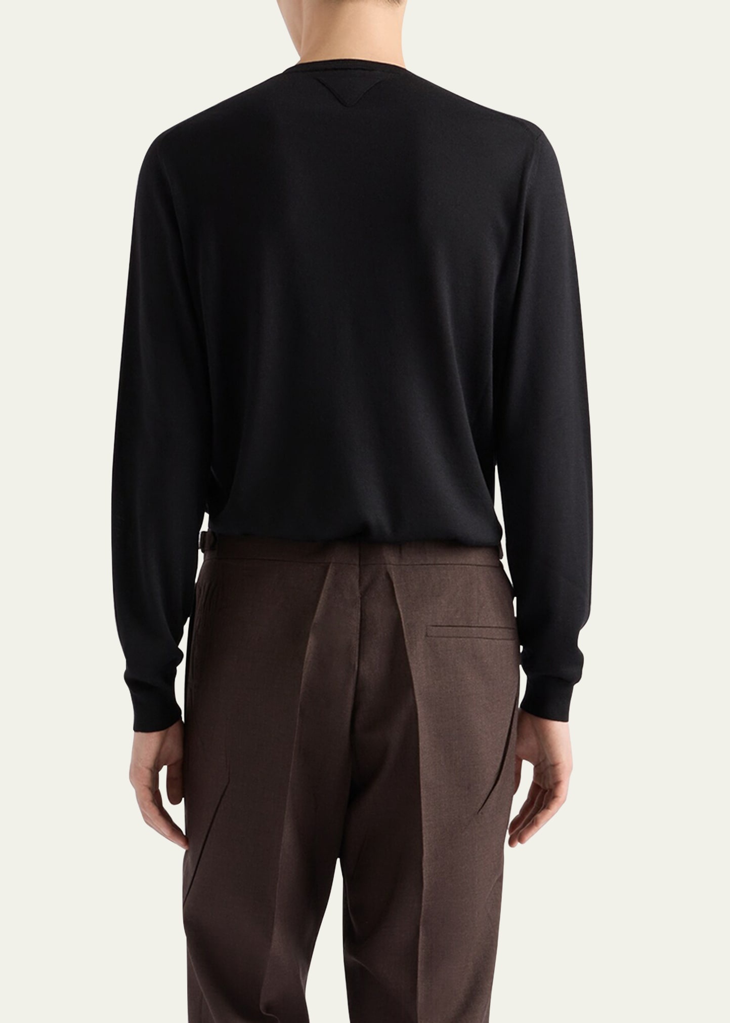 Men's Silk-Cashmere Crew Sweater - 3