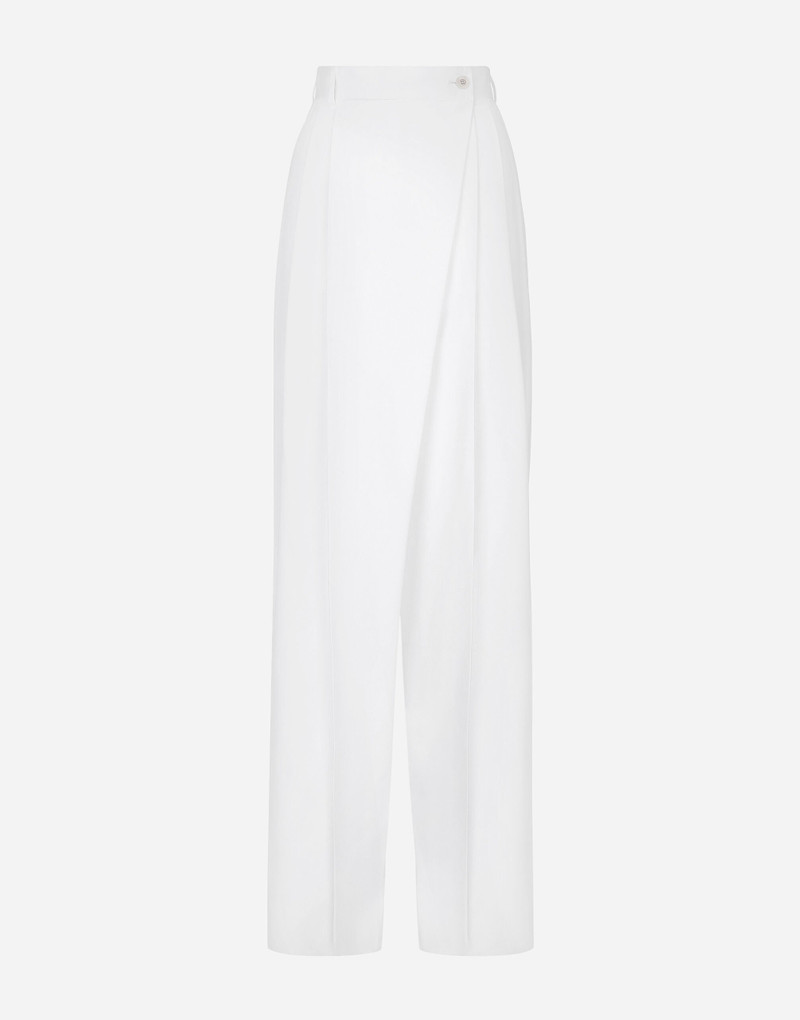 Flared cotton poplin pants 1