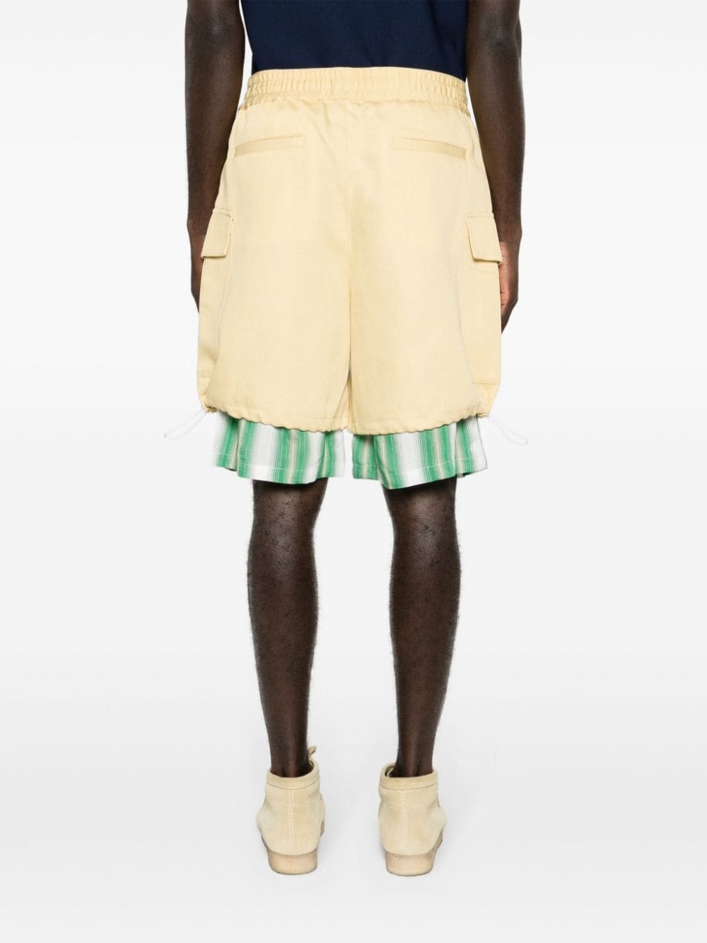 layered twill cargo shorts - 4