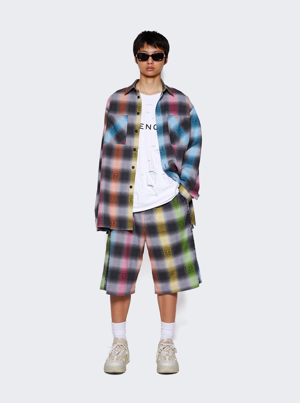 Oversized Shirt With Chest Pockets Multicolored - 2