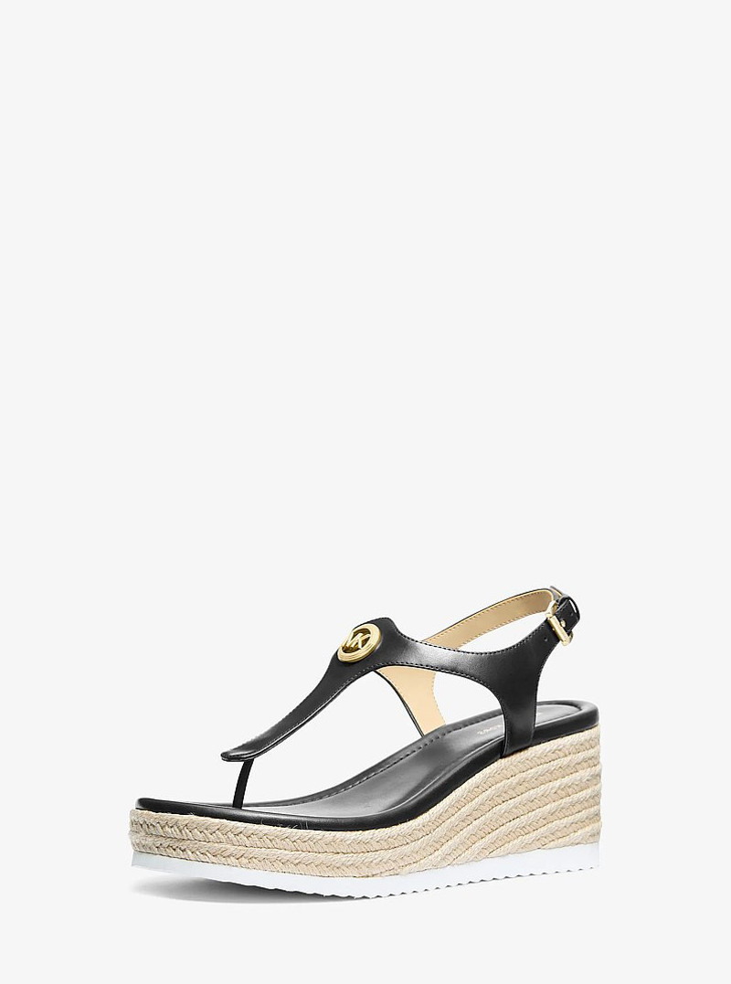 Val Leather Thong Wedge Sandal 4