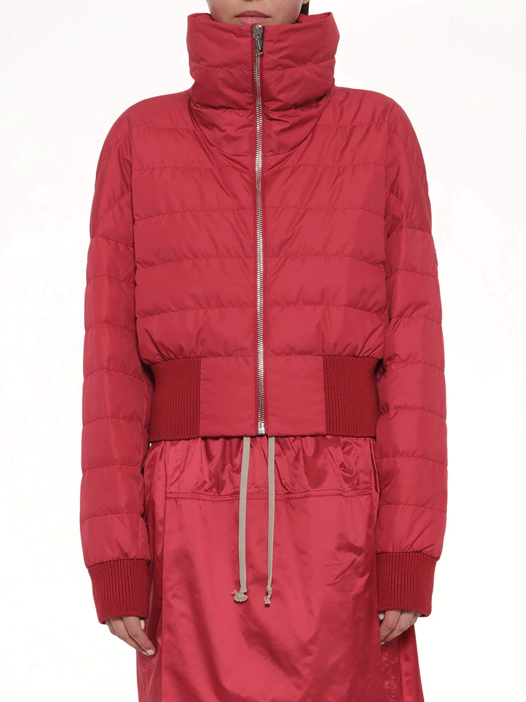 Rick Owens x Moncler Cropped Jacket in Carnelian - 1