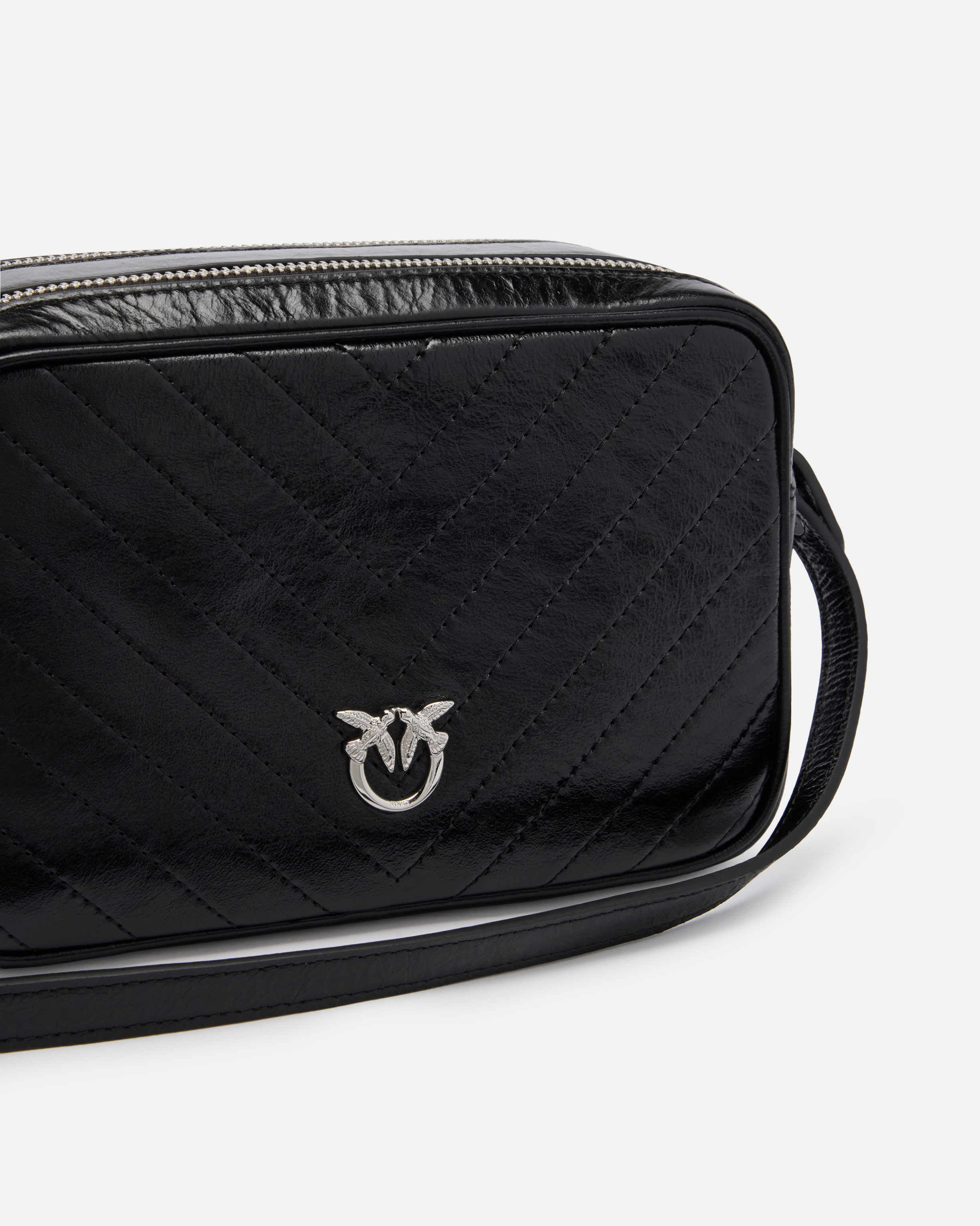 MEDIUM CHEVRON LEATHER CAMERA BAG WITH STRAP - 3