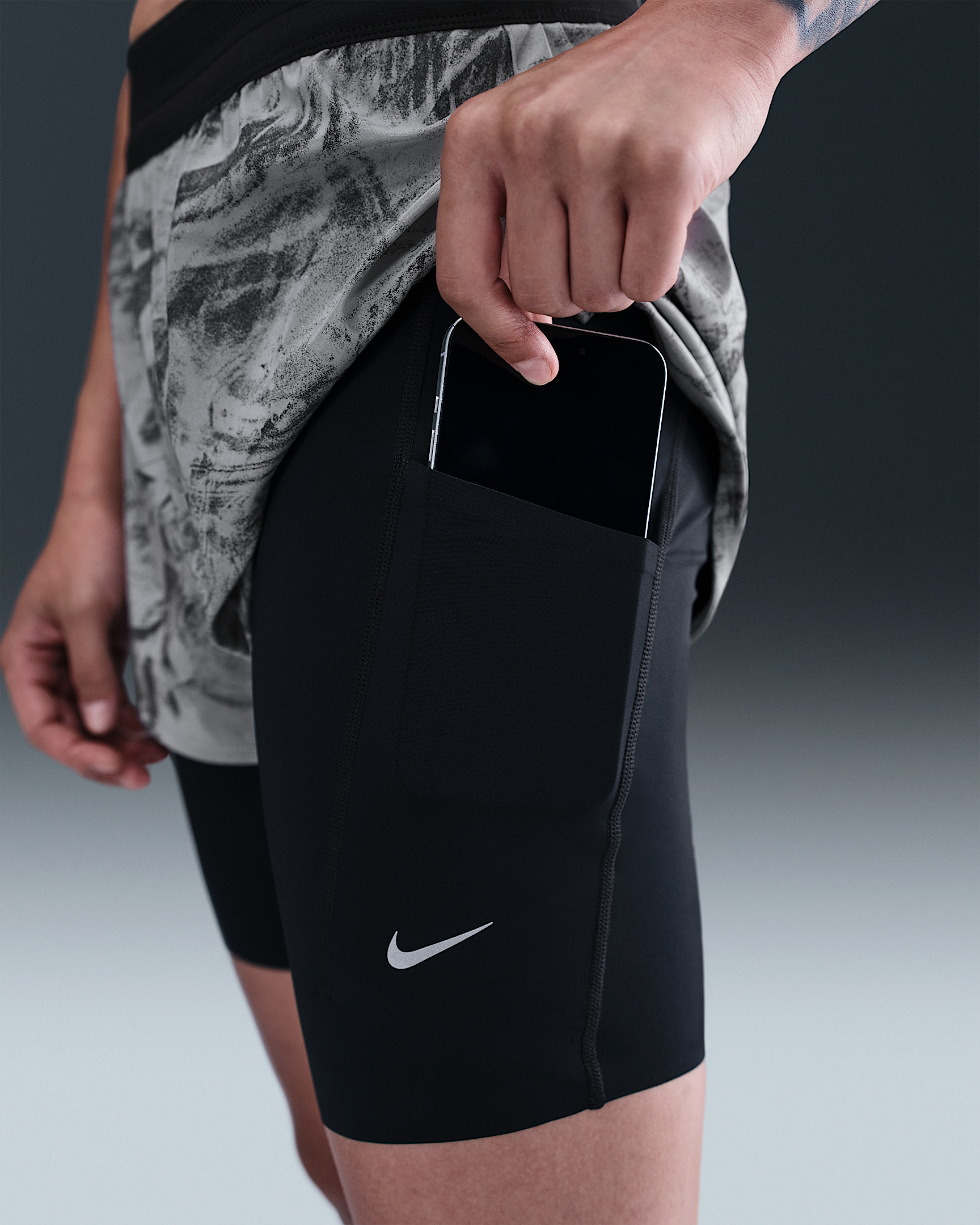 Nike Swift Women's Mid-Rise 2-in-1 Running Shorts with Reflective Accents - 6