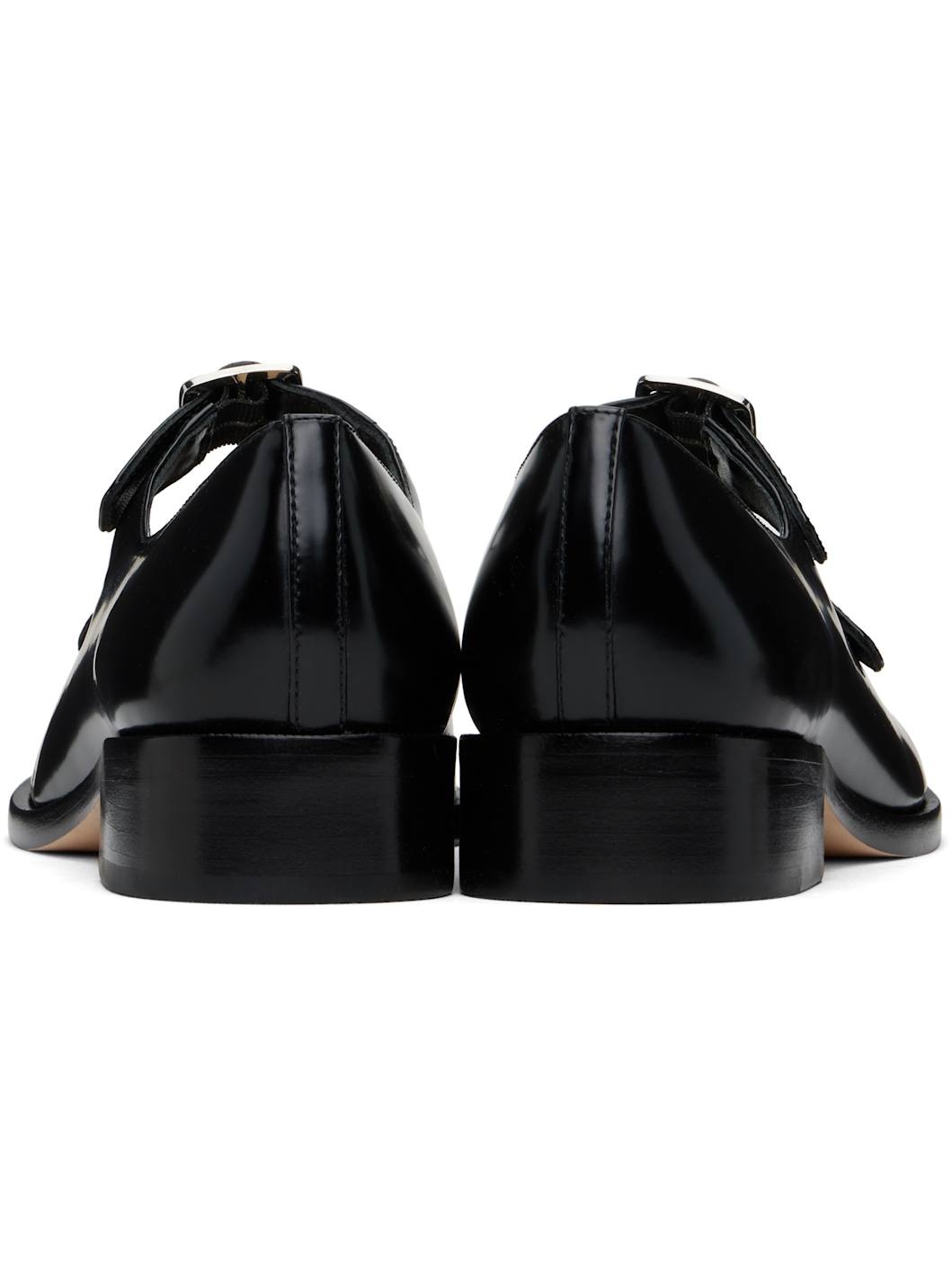 Black Double Strap Ballerina Flats - 2