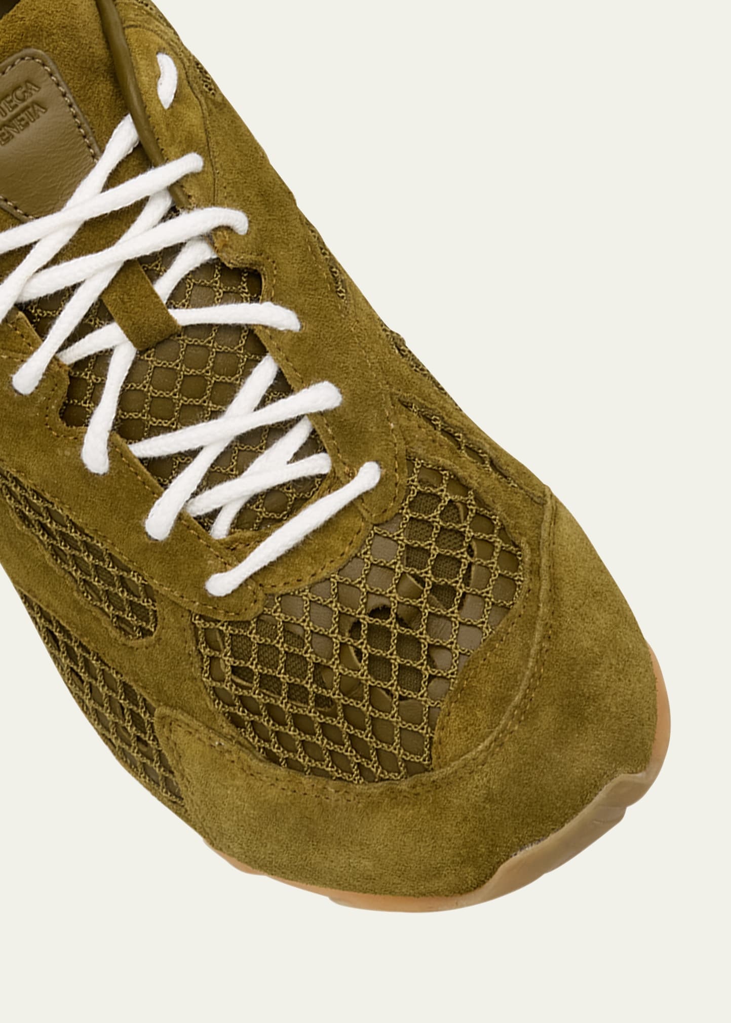 Men's Orbit Aged Leather and Fishnet Runner Sneakers - 3