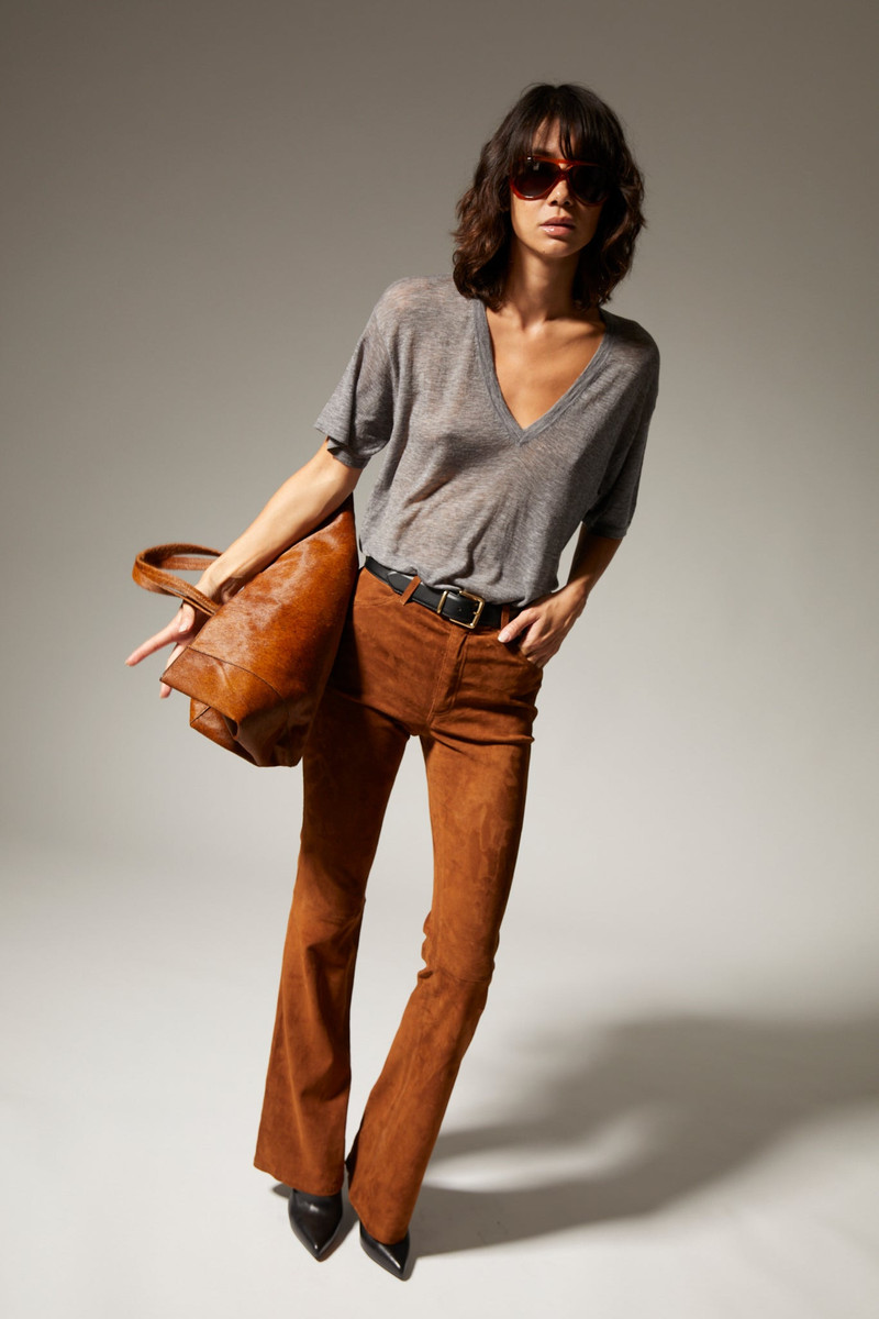 SPRWMN DARK COGNAC SUEDE 5 POCKET MICRO FLARE outlook