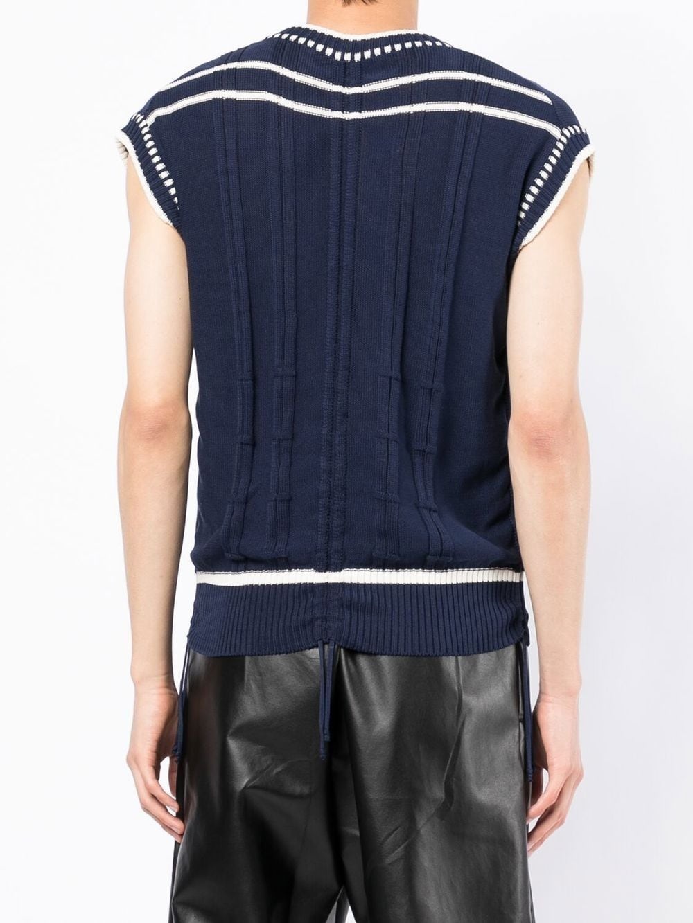 contrast-trim sleeveless jumper - 4