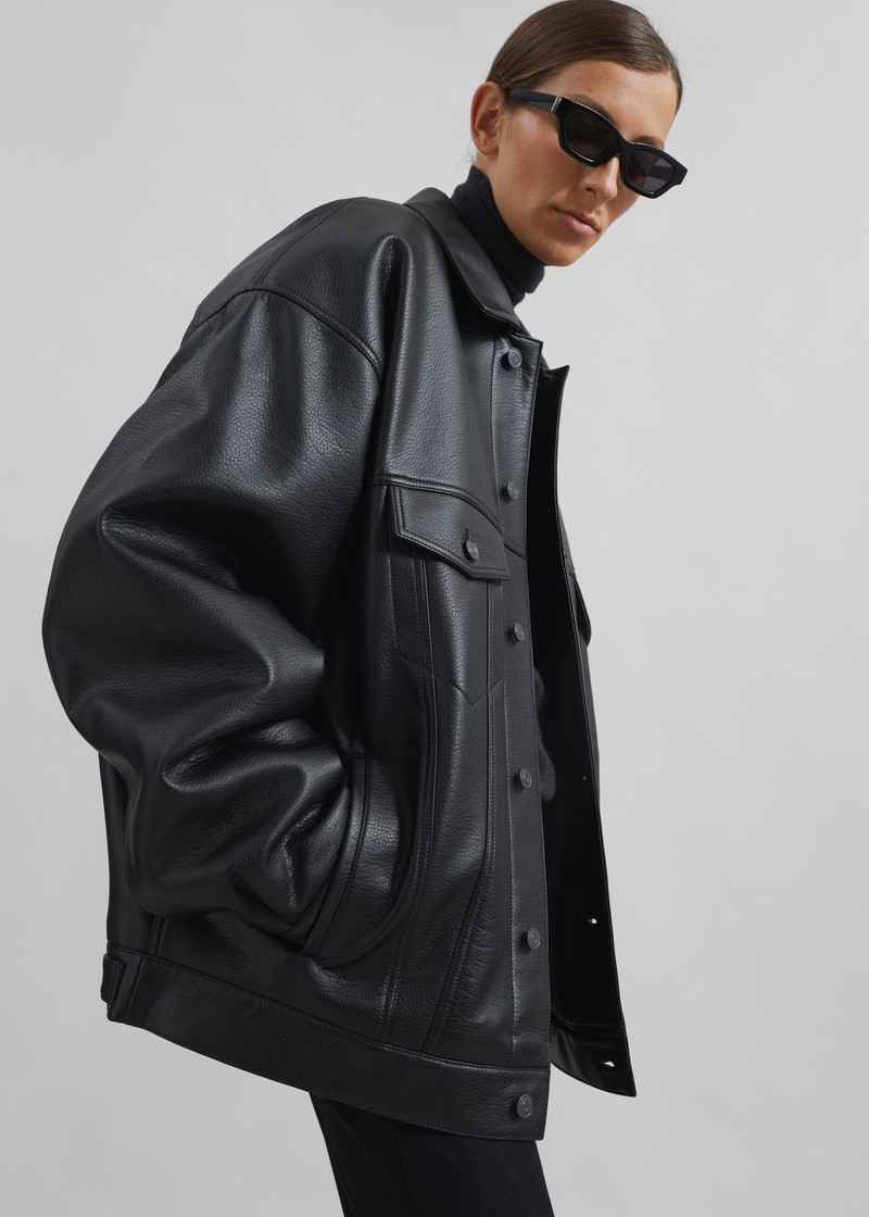 Conan Faux Leather Jacket - Black 8