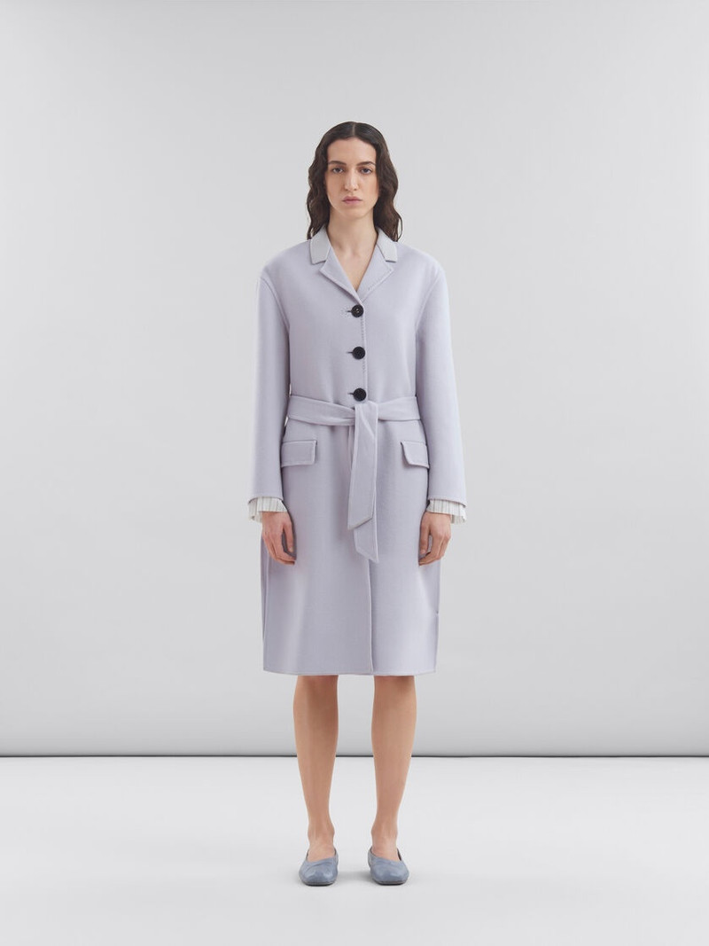 Marni PURPLE FELT COAT WITH WAIST BELT outlook