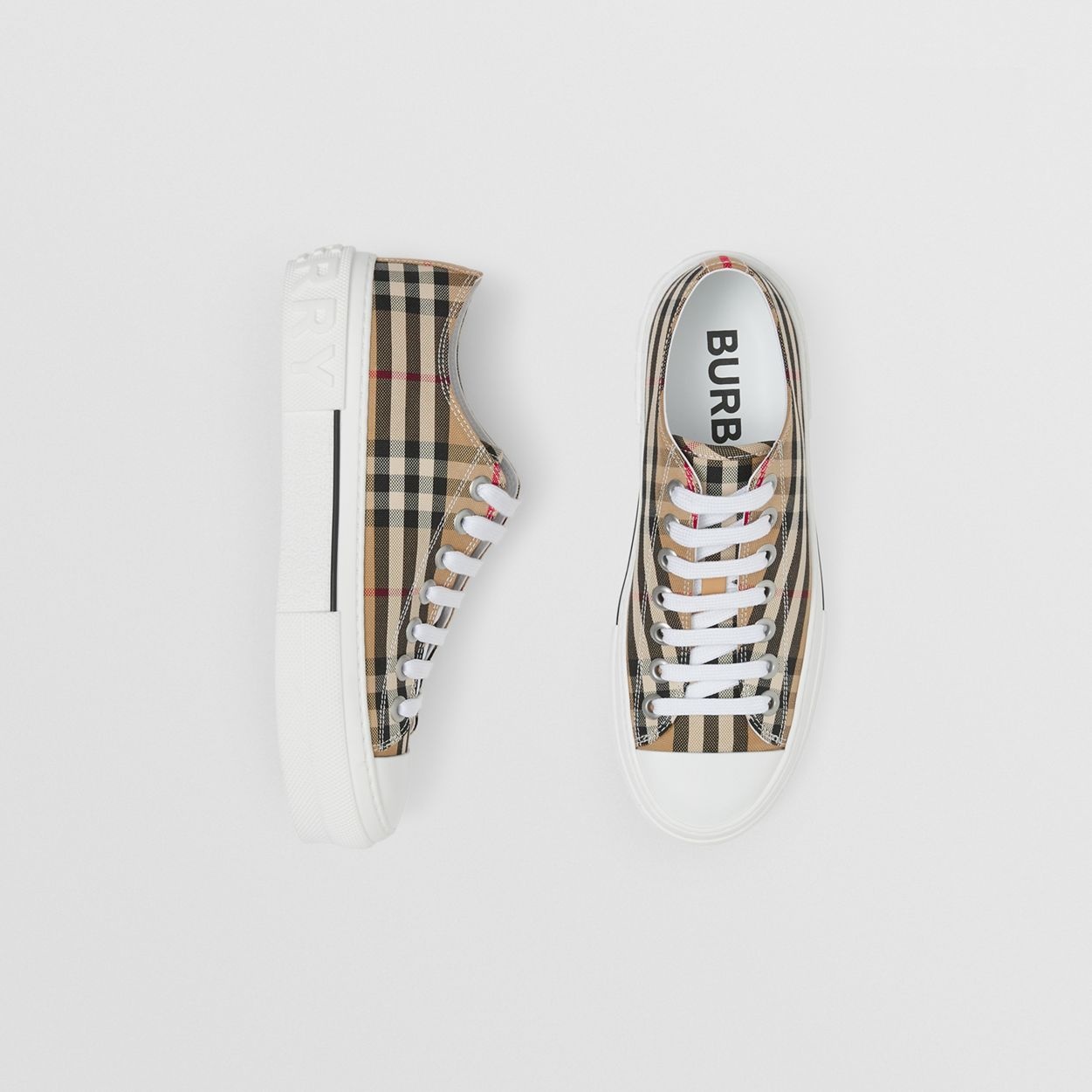 Vintage Check Cotton Sneakers - 8