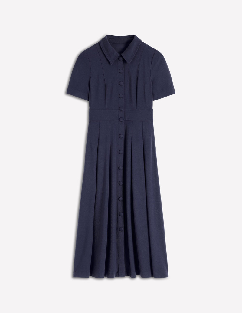 Bridget Ponte Shirt Dress-Navy 1