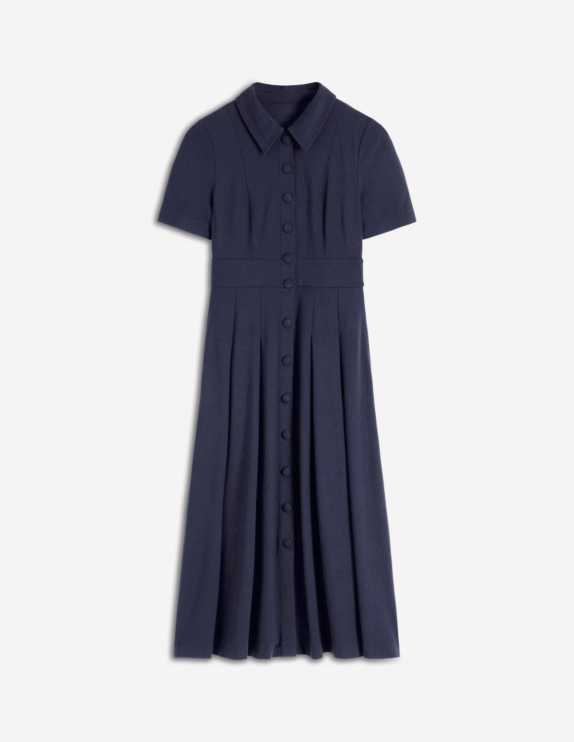 Bridget Ponte Shirt Dress-Navy - 1