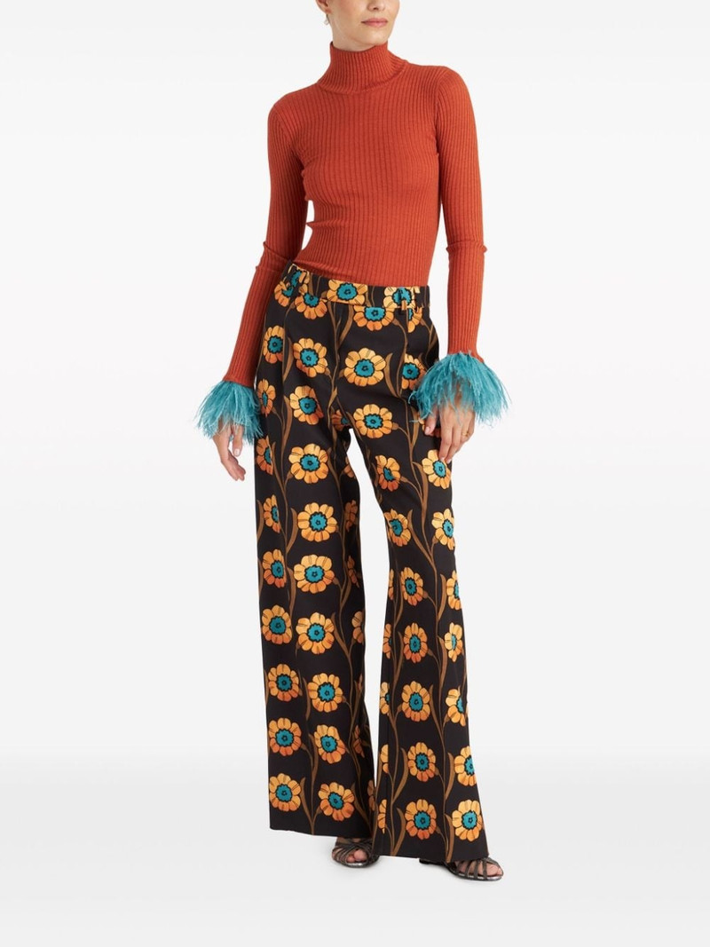 La DoubleJ High Kick feather-trim jumper outlook