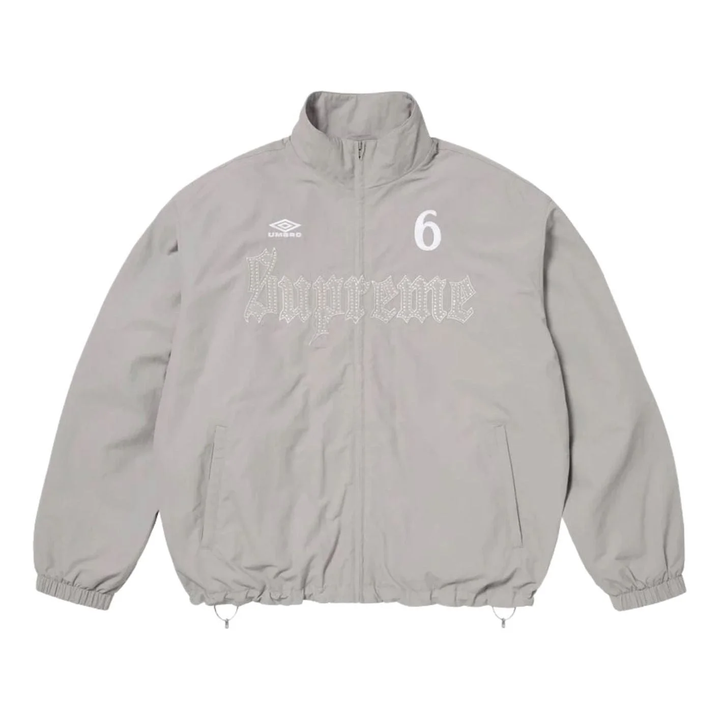 Supreme x Umbro SS26 Rhinestone Track Jacket 'Light Grey' SUP-SS26-331-GRY - 1