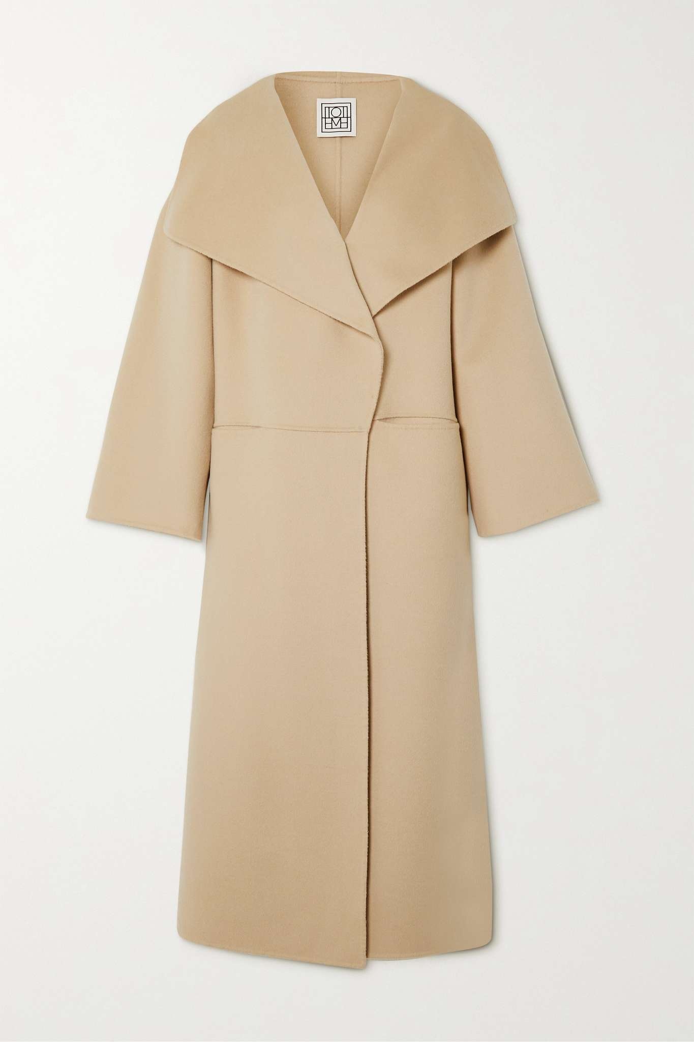 Signature draped wool and cashmere-blend coat - 1