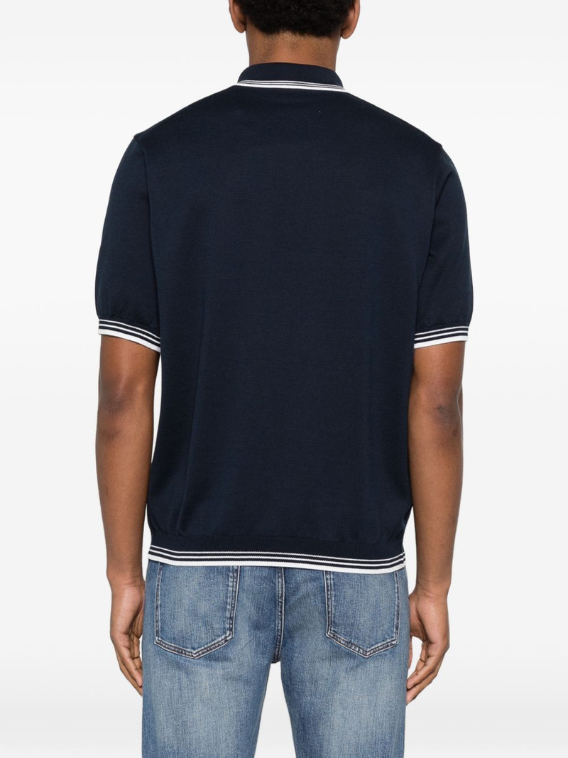 striped-trim polo shirt 4