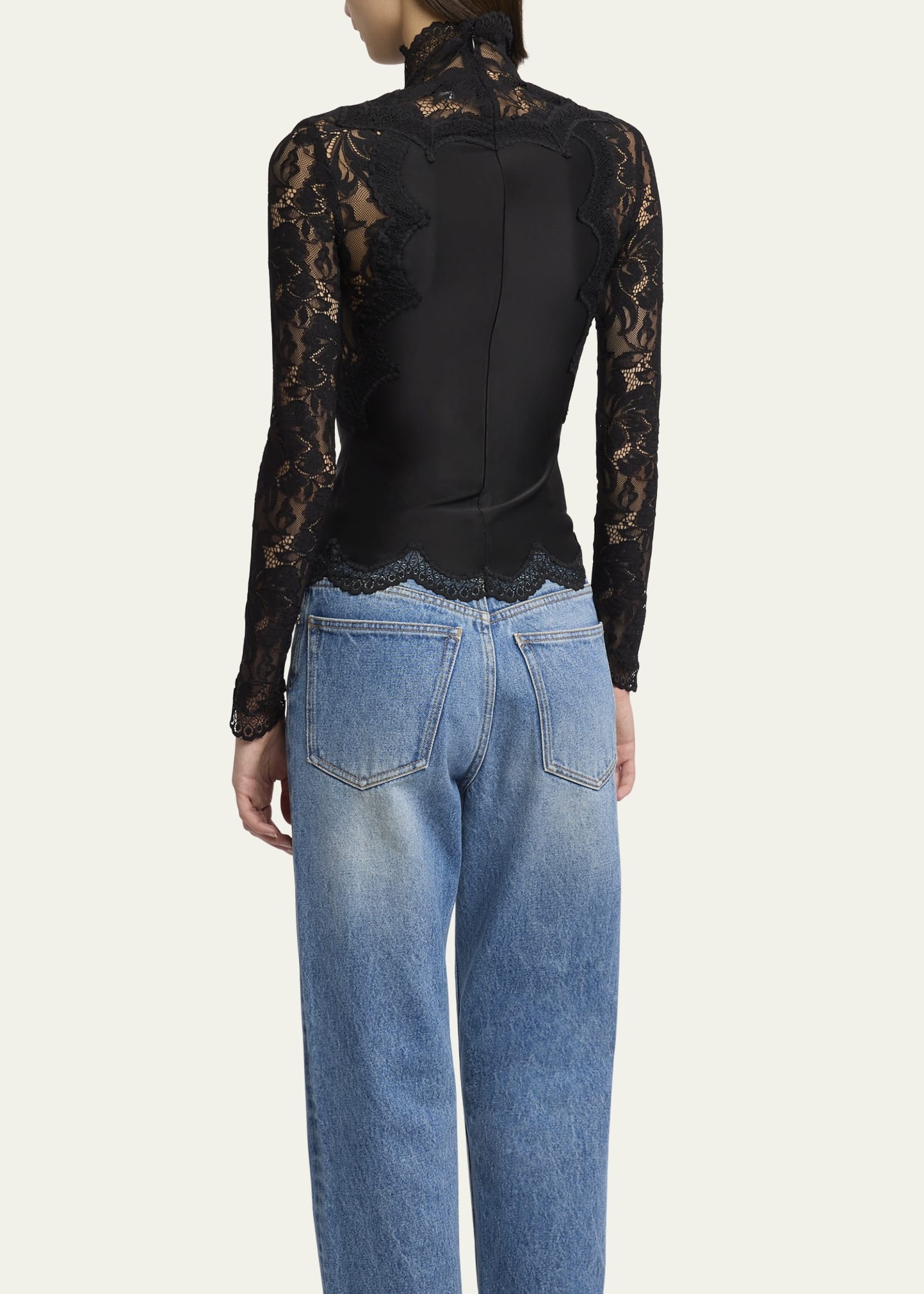 High-Neck Lace Blouse - 3