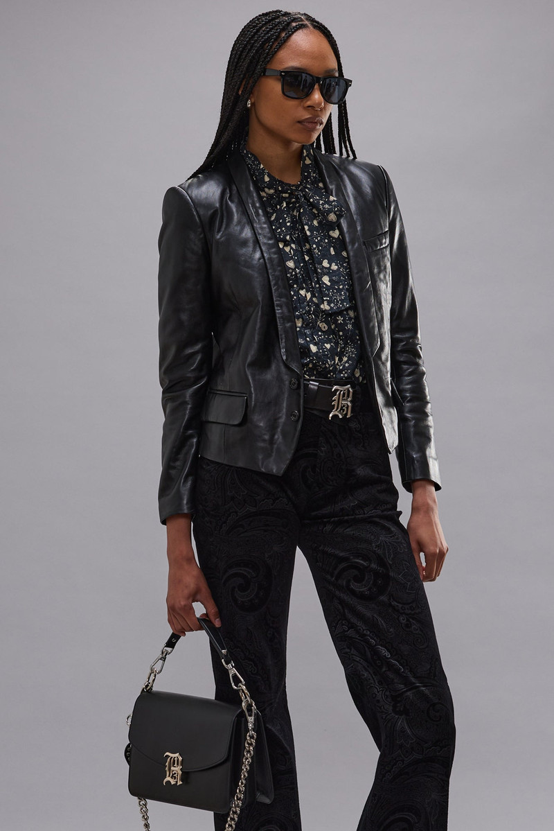 R13 LEATHER SHRUNKEN BLAZER outlook