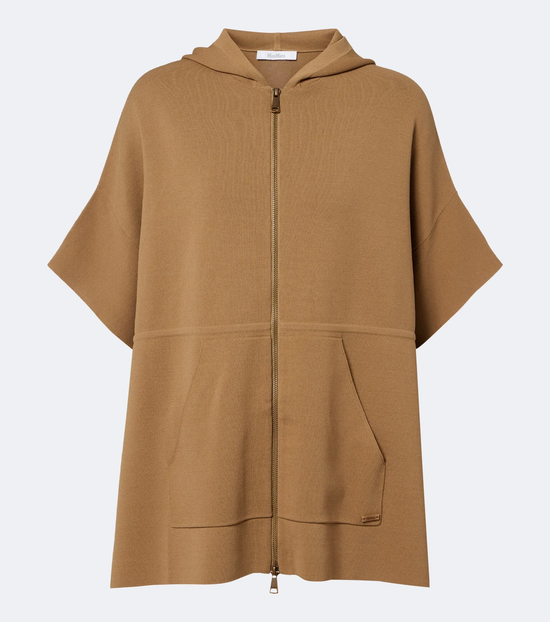 Hooded knitted poncho - 1