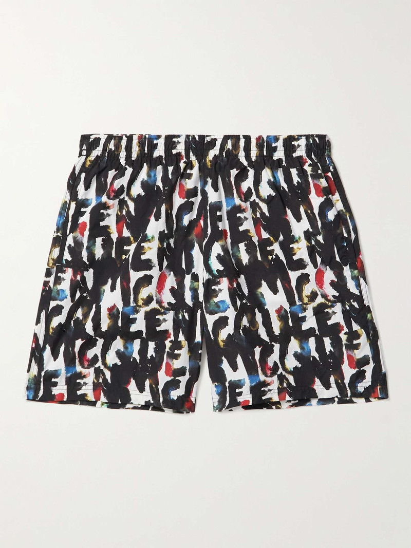 Fantasy Straight-Leg Long-Length Logo-Print Swim Shorts 1
