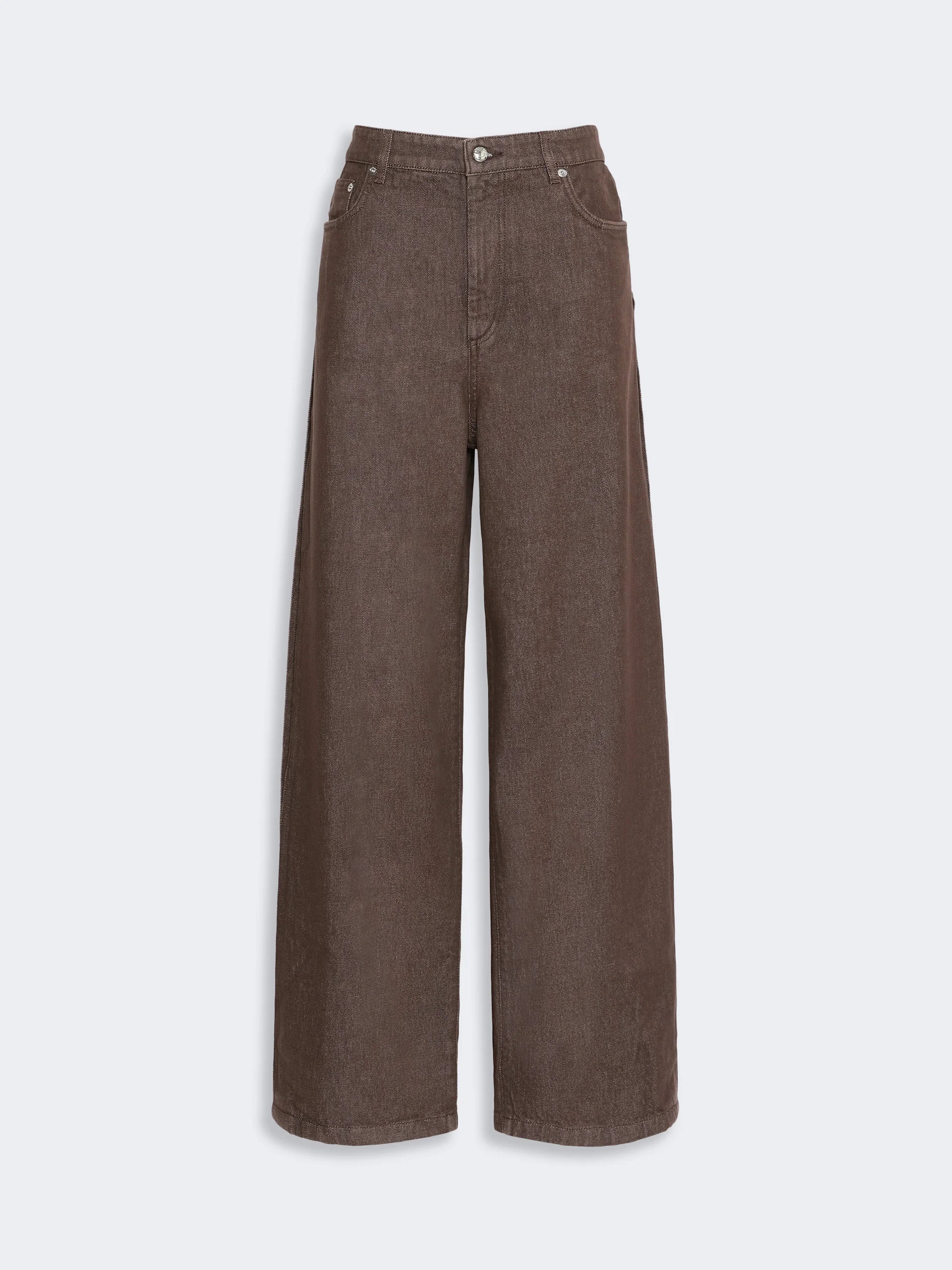 BEATI Wide, cotton jeans - DARK BROWN - 1